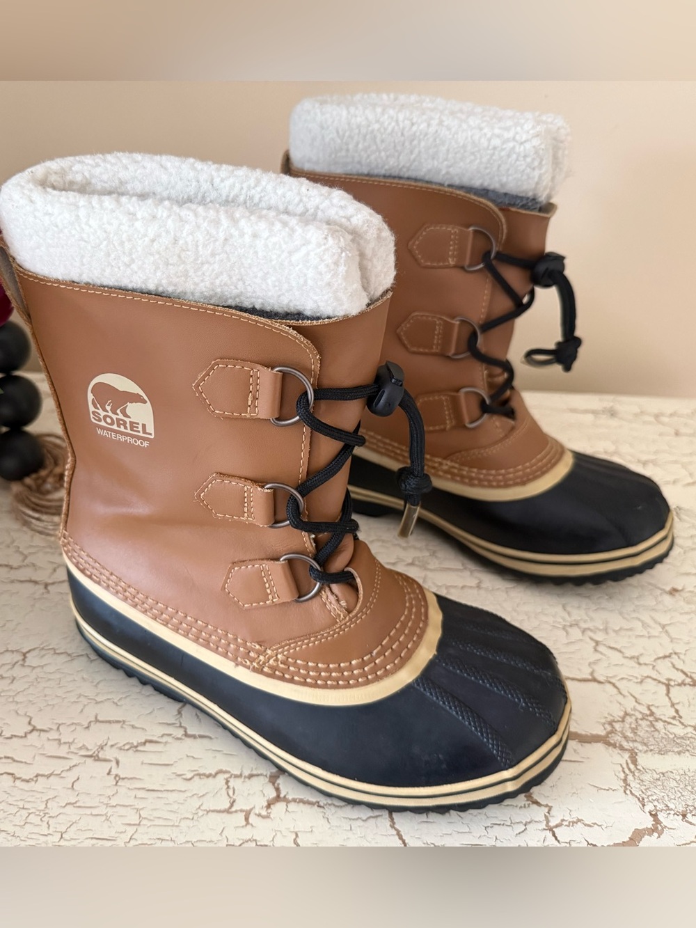 SOREL YOOT PAC™ TP Youth Waterproof Boot – Big Kids Size 5 (Mesquite)